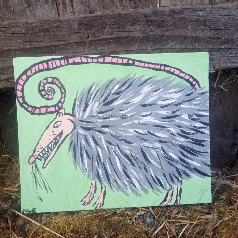 Possum Folk Art Painting - Picture 9 of 13